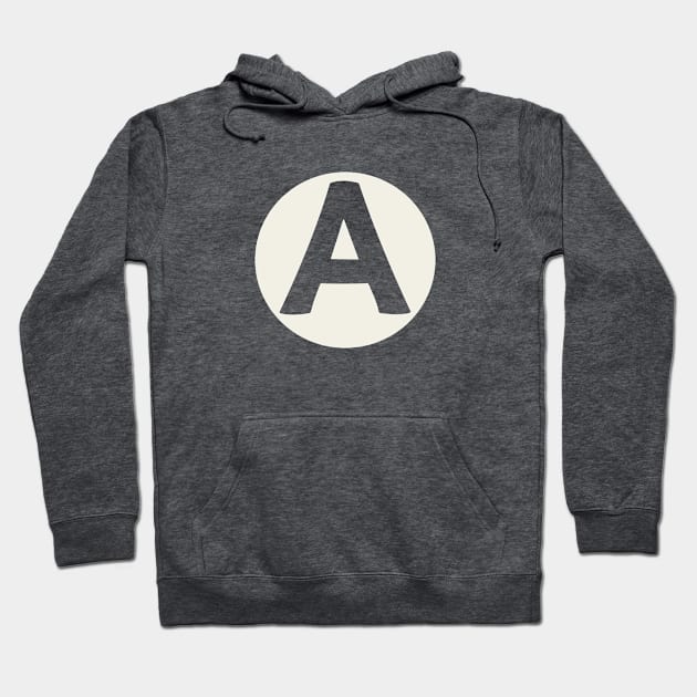 letter a black Hoodie by persa